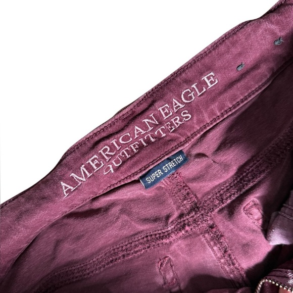 American Eagle Burgundy Super Stretch High-Rise Shorts – Size 6 - Picture 2 of 5